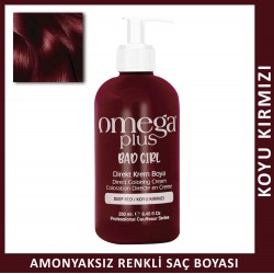 Omega Plus Bad Girl KOYU KIRMIZI Amonyaksız Renkli Saç Boyası 250ML
